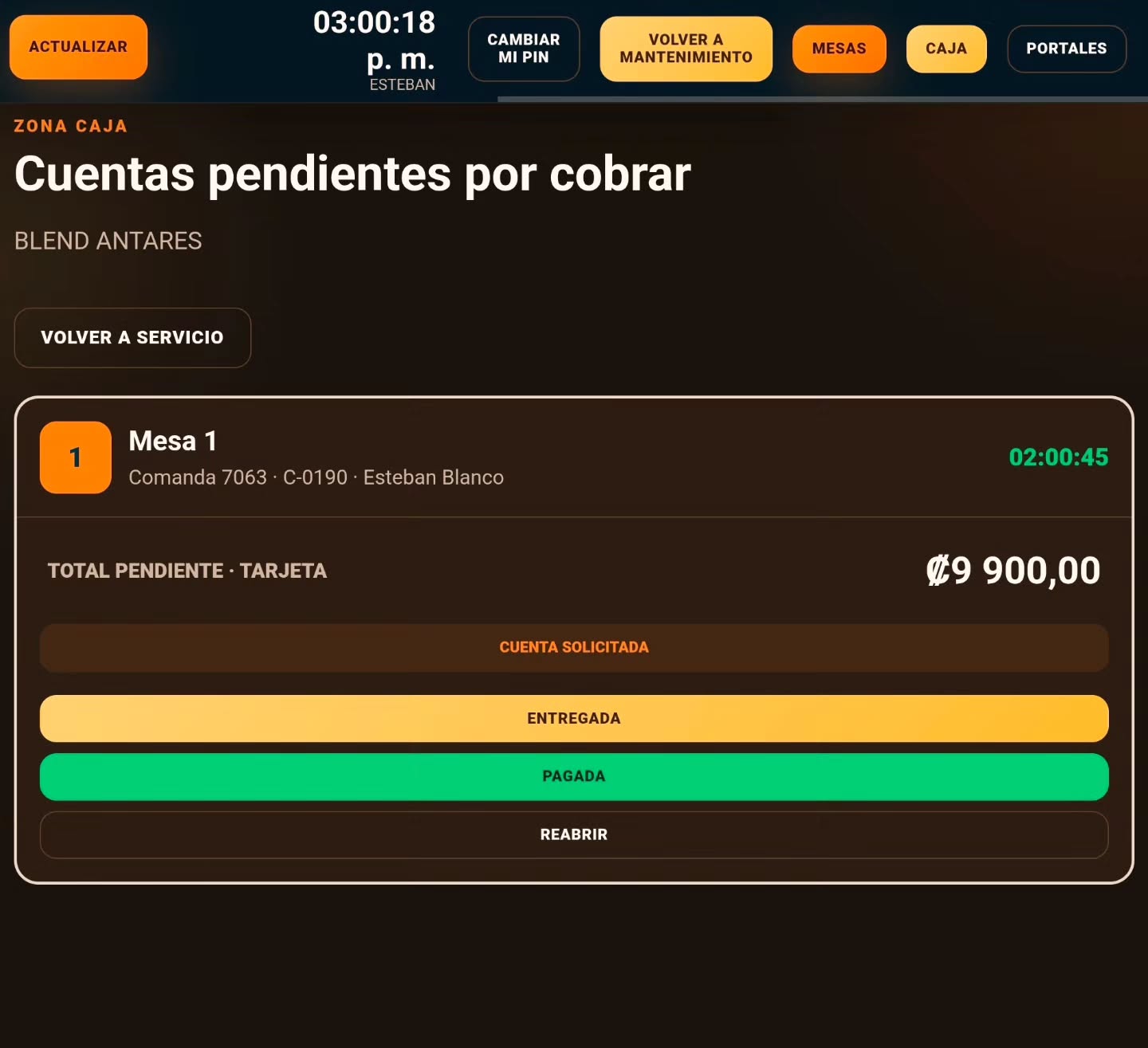 Vista representativa de OUTWORK PEDIDOS